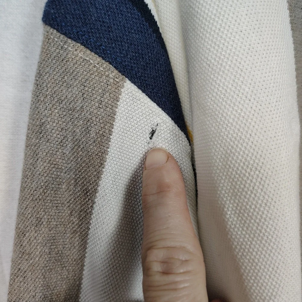 Vintage 90s Chaps Ralph Lauren Mens XL Distressed Striped Color Block Polo Shirt